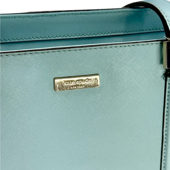 Kate Spade Newbury Lane Dally Tote Blue Hydrangea Saffiano Cow Leather Work Bag - Picture 14 of 16